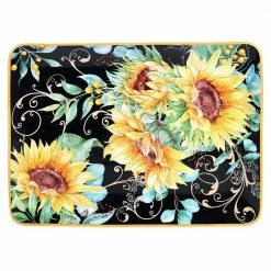 16 in. Sunflower Fields Rectangular Multicolored Platter by Certified International