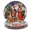 11 in. Magic of Christmas Santa Multicolored Earthenware Dinner Plate (Set of 4) by Certified International -Certified International Sales multicolored certified international dinner plates 28285set4 64 1000