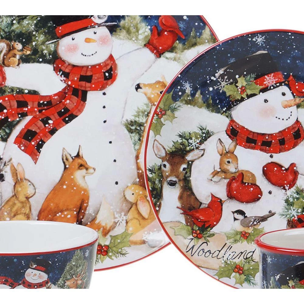11 in. Magic of Christmas Snowman Multicolored Earthenware Dinner Plate (Set of 4) by Certified International 4 11 in. Magic of Christmas Snowman Multicolored Earthenware Dinner Plate (Set of 4) by Certified International - Image 2