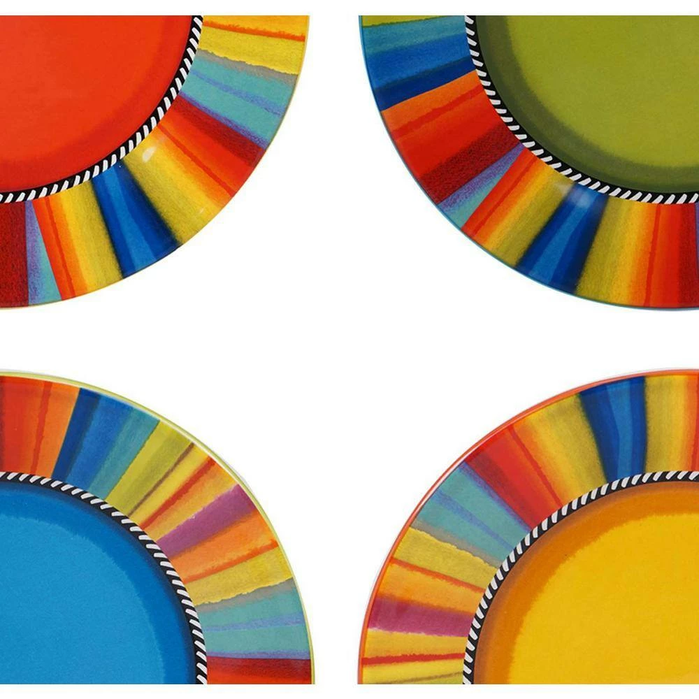 Sierra 4-Piece Seasonal Multicolored Earthenware 6 in. Canape Plate Set (Service for 4) by Certified International 4 Sierra 4-Piece Seasonal Multicolored Earthenware 6 in. Canape Plate Set (Service for 4) by Certified International - Image 2