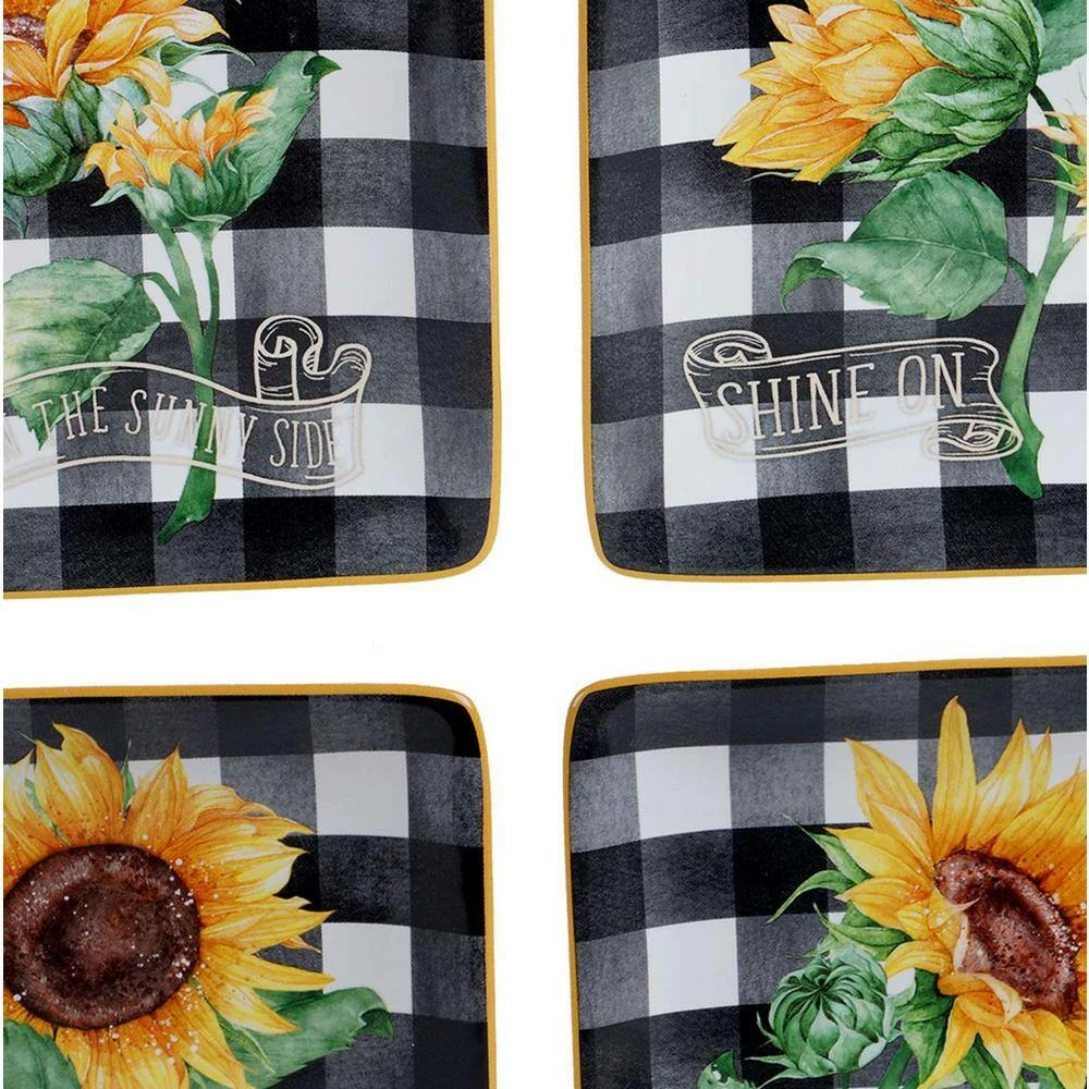 Sunflower Fields 4-Piece Seasonal Multicolored Earthenware 9 in. Salad Plate Set (Service for 4) by Certified International 4 Sunflower Fields 4-Piece Seasonal Multicolored Earthenware 9 in. Salad Plate Set (Service for 4) by Certified International - Image 2