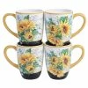 Sunflower Fields 4-Piece Seasonal Multicolored Earthenware 18 oz. Mug Set (Service for 4) by Certified International 2 Sunflower Fields 4-Piece Seasonal Multicolored Earthenware 18 oz. Mug Set (Service for 4) by Certified International -Certified International Sales multicolored certified international dinnerware sets 28167set4 64 1000
