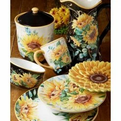 Sunflower Fields 3-Piece Seasonal Multicolored Earthenware 96, 74, 52 oz. Canister Set by Certified International 7 Sunflower Fields 3-Piece Seasonal Multicolored Earthenware 96, 74, 52 oz. Canister Set by Certified International -Certified International Sales multicolored certified international dinnerware sets 28174 31 1000