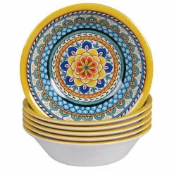 Portofino 6-Piece Seasonal Multicolored Melamine 7.5 in. diameter x 2 in. high 22 oz. Bowl Set (Service for 6) by Certified International
