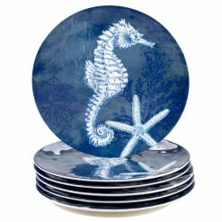 Oceanic 6-Piece Seasonal Multicolored Melamine 11 in. Dinner Plate Set (Service for 6) by Certified International