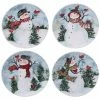 Watercolor Snowman 4-Piece Holiday Multicolored Earthenware 11 in. Dinner Plate Set (Service for 4) by Certified International -Certified International Sales multicolored certified international dinnerware sets 41820set4 64 1000