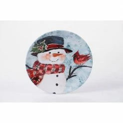 Watercolor Snowman 4-Piece Holiday Multicolored Earthenware 9 in. Dessert Plate Set (Service for 4) by Certified International -Certified International Sales multicolored certified international dinnerware sets 41821set4 1f 1000