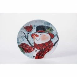 Watercolor Snowman 4-Piece Holiday Multicolored Earthenware 9 in. Dessert Plate Set (Service for 4) by Certified International -Certified International Sales multicolored certified international dinnerware sets 41821set4 44 1000