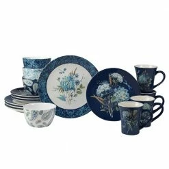 Bohemian Blue 16-Piece Earthenware Dinnerware Set (Service Set for 4) by Certified International