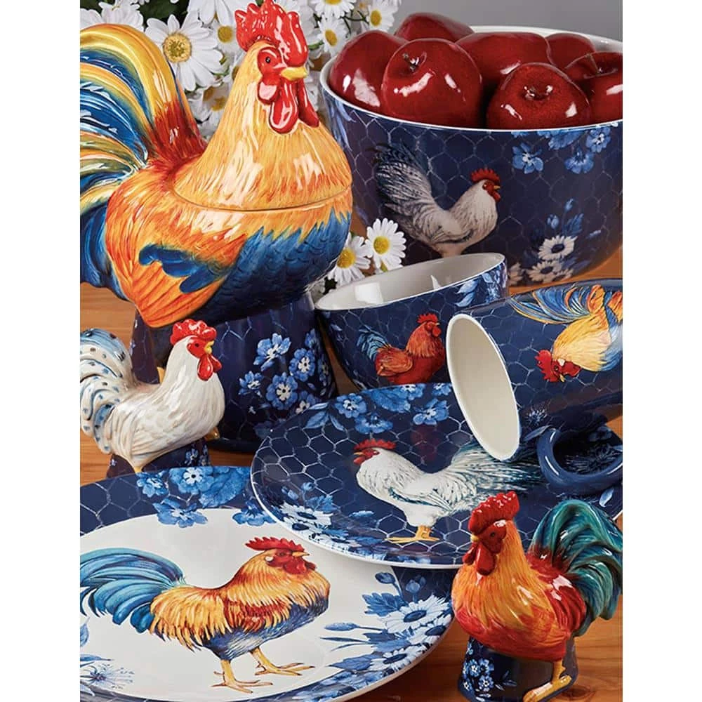 Indigo Rooster 16-Piece Earthenware Dinnerware Set (Service Set for 4) by Certified International 5 Indigo Rooster 16-Piece Earthenware Dinnerware Set (Service Set for 4) by Certified International - Image 3