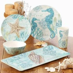 Beachcomber 12-Piece Seasonal Multicolored Bamboo Fiber Dinnerware Set (Service for 4) by Certified International -Certified International Sales multicolored certified international dinnerware sets 89053 31 1000