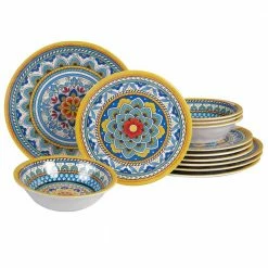 Portofino 12-Piece Seasonal Multicolored Melamine Dinnerware Set (Service for 4) by Certified International
