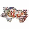 Magic Of Christmas Santa 16pc Multicolored Earthenware Dinnerware Set (Service for 4) by Certified International -Certified International Sales multicolored certified international dinnerware sets 89608 64 1000