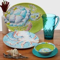 Deep Sea 12-Piece Multicolored Melamine Dinnerware Set (Service for 4) by Certified International 11 Deep Sea 12-Piece Multicolored Melamine Dinnerware Set (Service for 4) by Certified International -Certified International Sales multicolored certified international dinnerware sets 89644 31 1000