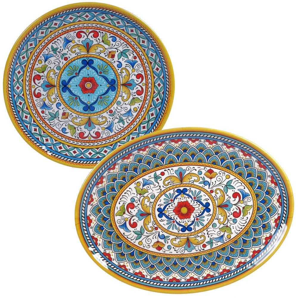 Portofino 2-Piece Seasonal Multicolored Melamine 14 and 18 in. Platter Set by Certified International 3 Portofino 2-Piece Seasonal Multicolored Melamine 14 and 18 in. Platter Set by Certified International