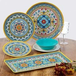 Portofino 3-Piece Seasonal Multicolored Melamine Hostess Set by Certified International 7 Portofino 3-Piece Seasonal Multicolored Melamine Hostess Set by Certified International -Certified International Sales multicolored certified international dinnerware sets porto3pc 31 1000