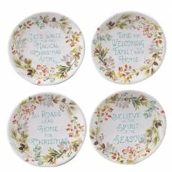 6 in. Christmas Story Multicolored Earthenware Canape Plate (Set of 4) by Certified International