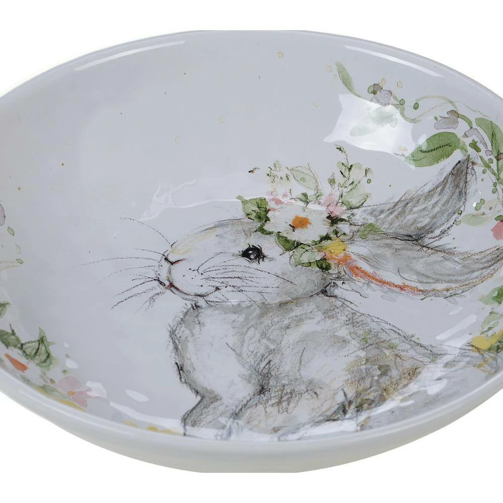 Sweet Bunny 13 in. Multicolored Earthenware Serving/Pasta Bowl by Certified International 5 Sweet Bunny 13 in. Multicolored Earthenware Serving/Pasta Bowl by Certified International - Image 3