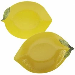 3-D Lemon Multicolored Melamine 19 in. Platter and 16 in. 88 oz. Serving Bowl Set by Certified International