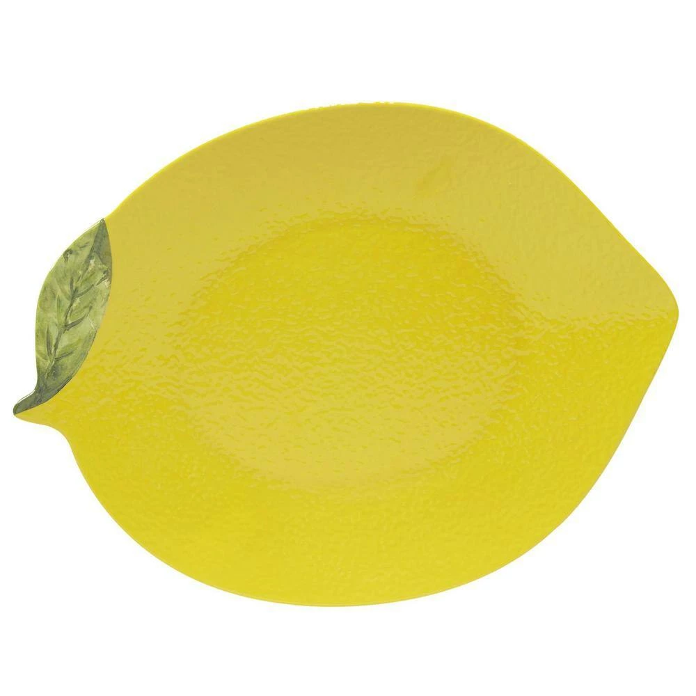 3-D Lemon Multicolored Melamine 19 in. Platter and 16 in. 88 oz. Serving Bowl Set by Certified International 4 3-D Lemon Multicolored Melamine 19 in. Platter and 16 in. 88 oz. Serving Bowl Set by Certified International - Image 2