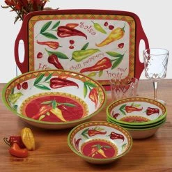 Red Hot Multicolored Melamine All Purpose Bowl 22 oz. 7.5 in. x 2 in. (Set of 6) by Certified International -Certified International Sales multicolored certified international serving bowls 32782set6 31 1000
