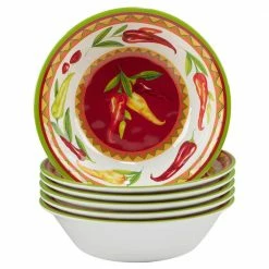 Red Hot Multicolored Melamine All Purpose Bowl 22 oz. 7.5 in. x 2 in. (Set of 6) by Certified International