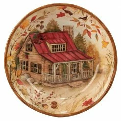 Pine Forest 120 oz. 13 in. Multicolor Eathenware Serving Bowl by Certified International