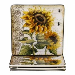 French Sunflowers 10.5 in. Dinner Plate (Set of 4) by Certified International